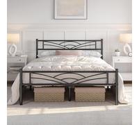 Yaheetech Cadre de Lit 140x200cm avec Tête de Lit Nuage Charge Max 363kg