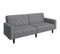 Yaheetech Canapé-lit Housse Convertible avec Dossier Réglable Fonction de Couchage Divan Confortable Canapé d'angle 2 Places en Velours Sofa Moderne pour Salon/Bureau/Appartement Gris