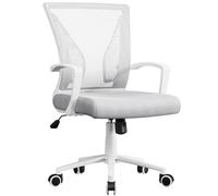 Yaheetech Chaise Bureau Ergonomique à roulettes Pivotantes Gris Clair | Fauteuil d'Ordinateur en Maille avec Soutien Lombaire Intégré, Charge 136kg, Montage 15min, Idéal pour Télétravail ou Étude