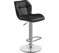 Yaheetech Chaise de Bar Modernes Tabouret de Bar en Similicuir Réglables en Hauteur Design Capitonné, Noir