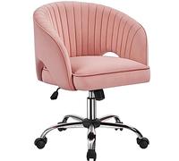Yaheetech Chaise de Bureau Découpe Latérale avec Accoudoirs Intégrés Rose