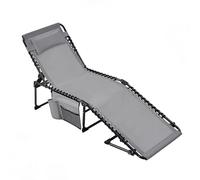 Yaheetech Chaise Longue Pliante Bain de Soleil Transat Jardin Exterieur 189x57x38 cm Dossier Inclinable 5 Positions Lit de Camping pour Plage Piscine Terrasse Relax Détente en Plein Air Gris