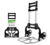 Yaheetech Diable Pliant Max 75 kg Chariot Alu, Poignée Réglable 64-100cm | Chariot de Transport avec Bandes Élastiques Roues Caoutchouc Léger et Robuste pour Déménagement Courses Entrepôt