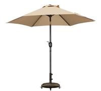 Yaheetech Ensemble de Parasol Inclinable de Jardin Extérieur avec Pied Standard, Cadre en Métal et Base Ronde en Résine pour Patio, Plage