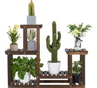 Yaheetech étagère à plantes en bois, étagère à fleurs à 4 niveaux, support à fleurs, jardin, escalier à plantes, à plusieurs niveaux, pour balcon intérieur, salon,