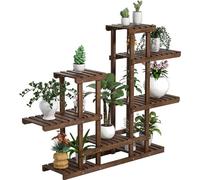 Yaheetech Étagère à plantes en bois, Étagère à fleurs d'extérieur, Escalier à fleurs 6 marches, Escalier à plantes à plusieurs marches, Étagère en bois 120,5 x 25 x 96,5 cm,