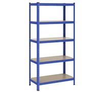 Yaheetech Étagère de Rangement à 5 Niveaux Étagere Garage Charge Lourde Capacité de 875 kg Réglable en Hauteur pour Magasin/Maison/Garage?90 x 40 x 180 cm?Bleu