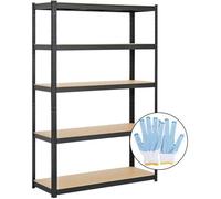Yaheetech Etagère de Rangement Charge Lourde 180 x 120 x 45 cm Rayonnage Garage Cuisine Atelier Metal Noir Charge Maxi. Total 875 kg