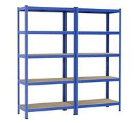 Yaheetech Etagère de Rangement Galvanisé Clipsable 5 Tablettes 180 x 90 x 40 cm Étagères de Garage Charge Lourde 875 kg Résistant (Bleu, 180 × 40 × 180 cm)