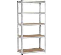 Yaheetech Etagère de Rangement Galvanisé Clipsable 5 Tablettes 180 x 90 x 40 cm Étagères de Garage Charge Lourde 875 kg Résistant (Argenté, 270 × 40 × 180 cm)