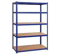 Yaheetech Étagère pour Charges Lourdes 120 x 60 x 180 cm Étagère de Stockage 5 étagères en métal Capacité 875 kg Résistant Clipsable Bleu