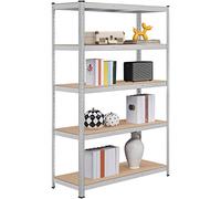Yaheetech Etagère/Rayonnage de Garage/Atelier/Rangement/Stockage Charge Lourde Résistant 5 Niveaux 180 x 120 x 45 cm Capacité 875 kg Argenté