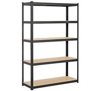 Yaheetech Etagère/Rayonnage de Garage/Atelier/Rangement/Stockage Charge Lourde Résistant 5 Niveaux 180 x 120 x 45 cm Capacité 875 kg Noir