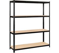 Yaheetech Étagères de rangement 150 x 45 x 180 cm Charge Lourde Clipsable Résistant Étagères de Rangement Noir