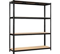 Yaheetech Étagères de Rangement 150 x 45 x 180 cm Charge Lourde Max 1024 kg Clipsable Résistant Étagères de Rangement Garage Cuisine Chambre Noir