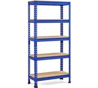 Yaheetech Etagères de Rangement 150 x 70 x 30 cm Étagère Metallique Atelier/Garage/Cuisine Charge Lourde 130 kg par Niveau sans Boulons Bleu