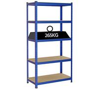 Yaheetech Étagères de Rangement 180 x 90 x 45 cm Charge Lourde 1325 kg Clipsable 5 Niveaux Système de Stockage en Acier MDF Garage Atelier