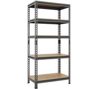 Yaheetech Etagères de Rangement Étagère Metallique Atelier/Garage/Cuisine Charge Lourde 130 kg par Niveau sans Boulons 150 x 70 x 30 cm/Gris Foncé