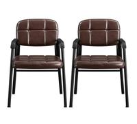 Yaheetech Lot de 2 Fauteuil Salon Chaises de Visiteur Siège Rembourré en SmiliCuir Fauteuil d'accueil 58 x 58 x 86cm Charge 135 kg