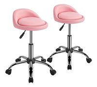 Yaheetech Lot de 2 Tabourets de Bureau en Similicuir Réglable en Hauteur Tabouret de Comptoir Moderne Pivotant en Douceur Spa Massage Manucure Tatouage Facial Cuisine Salon Chambre Bureau