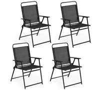 Yaheetech Lot de 4 Chaise de Jardin Extérieur Chaise Pliante Camping Portable Tissu en Polyester Respirant et Robuste