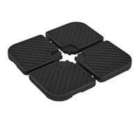 Yaheetech Lot de 4 Dalles de Parasol Remplissage d'eau 60 L Pied de Parasol Lestage Base de Parasol Jardin Terrasse Piscine Restaurant 105 × 105 × 7,5 cm Noir