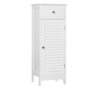 Yaheetech Meuble de Salle de Bain sur Pied Colonne de Rangement Armoire Angle Entrée Blanche - Kit Anti-Basculement et 1 Tiroir et 2 Placards - 32x30x87 cm