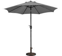 Yaheetech Parasol de Jardin 230 cm avec Pied de Parasol 10 KG Parasol Inclinable Extérieur avec Cadre en Métal Protection Solaire pour Jardin Terrasse Patio Piscine Plage Balcon Gris