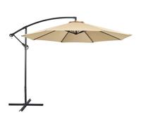 Yaheetech Parasol Déporté 3M Parasol de Jardin Inclinable 8 Baleines avec Armature en Métal, avec Pied Bouton-poussoir Manivelle Protection Solaire pour Piscine Jardin Balcon Plage Kaki