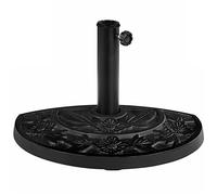 Yaheetech Pied de Parasol Extérieur Demi-cercle Motif Floral Base Parasol en Résine Béton pour Patio Terrasse Balcon 9 kg Noir