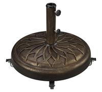 Yaheetech Pied de Parasol Rond à roulettes 20,6 kg en Résine pour Mât de Ø 38/48/57mm du Parasol, Base de Lestage pour Patio Jardin Extérieur Marché Bronze