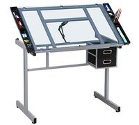 Yaheetech Table à Dessin Inclinable Bureau à Dessin Réglable en Hauteur avec 2 Tiroirs Table de Travail Relevable 0°-60° pour Peintres 104 × 60 × 80 cm Noir