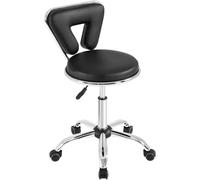 Yaheetech Tabouret Bureau Dossier Réglable 46.5-61cm Pivotant - Noir