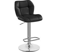 Yaheetech Tabouret de Bar Réglable en Hauteur Moderne,Chaise de Bar en Similicuir et Métal,Tabouret Haut Capacité de Charge Maximale 136 kg,44 × 50,5 × 89 cm Noir