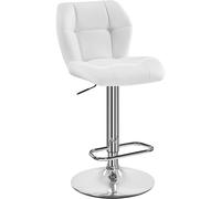 Yaheetech Tabouret de Bar Réglables en Hauteur Moderne,Chaise de Bar en Similicuir et Métal,Tabouret Haut Capacité de Charge Maximale 136 kg,44 × 50,5 × 89 cm Blanc