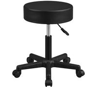 Yaheetech Tabouret Rond à roulettes Travail Rotatif Hauteur Réglable 46-61,5 cm