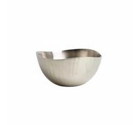 Yajuyi Bol de Rangement Décoratif Bol Plateau Corbeille en Aluminium Texturé Forme Double Usage Service et Déco Valorise Objets Adapté aux Intérieurs, Silver, S