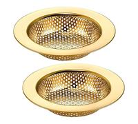 Yajuyi Bouchon D'évier, Crépine Ronde en Acier Inoxydable, Remplacement du Panier à Cheveux pour Lavabo et Buanderie, Or