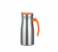 Yajuyi Bouilloire Inoxydable Carafe Verseuse Isotherme Pichet Inox Système Anti-chaleur Ouverture Large Entretien Simplifié Adaptée Bureau Environnement Professionnel, 1000ML, Orange+Poignée