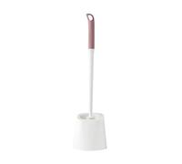 Yajuyi Brosse de Toilette Ronde Brosse WC Ensemble Support Murale Manche Long Socle Fermé Tête 360 Atteinte des Recoins Poils Compacts Polypropylène Hygiène, Rose Et Blanc