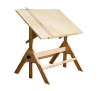 Yajuyi Bureau d'art Réglable Table à Dessin Table de Drafting Planche d'art Chevalet en Bois Inclinaison Personnalisable Règle et l'Équerre pour Traçage Convient aux Travaux Manuels Bureau Maison