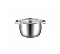 Yajuyi Casserole Inoxydable Équipée de Poignées Solides avec Pot à Huile et Égouttoir Bassine Cuisine Polyvalente Marmite Compacte Convenant à la Préparation Gastronomique Usage Quotidien, 4L