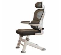 Yajuyi Chaise d'Étude pour Enfant Chaise d'Écolier Chaise de Bureau Siège Réglable Dossier en Maille Accoudoirs Rabattables Appui Soutenant Armature, Gris, Cadre Noir