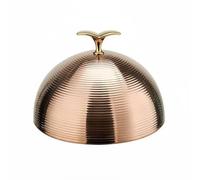 Yajuyi Cloche à Plat Couvercle Assiette Couvre-plat Accessoire de Service en Acier Inoxydable Robuste avec Subtil Conçu pour Maintien au Chaud Service, Or Rose, 26CM