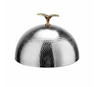 Yajuyi Cloche à Plat Couvercle Assiette Couvre-plat Accessoire de Service en Acier Inoxydable Robuste avec Subtil Conçu pour Maintien au Chaud Service, Argenté, 30CM