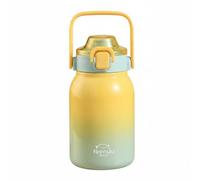 Yajuyi Gourde Enfant Bouteille Isotherme Gobelet Paille Tasse à eau Étanche avec Matériaux Acier 316 et 304 Conservation 6 à 12 Heures Choix Boisson Douce et, Jaune, Jaune Dégradé