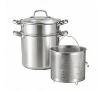 Yajuyi Panier Vapeur Résistant | Compatible Induction gazinière, Inox 304, Casserole Haute Panier, pr Cuisine, 22CM