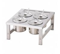 Yajuyi Porte-Épices Pots En Inox Perçage Organiteur Cuisine Récipients Robuste Rangement pr Cuisiniers, 4 Grilles