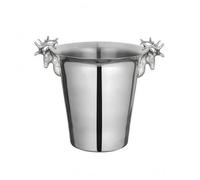 Yajuyi Seau à Champagne Socle Métallique Robuste et Poli Contenant pour Rafraîchir Vin et Boissons Fermentées Design Évasé Fonctionnel Accessoire de Table, Argent, Seau À Glace Tête De Cerf Argenté
