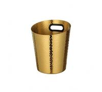Yajuyi Seau à Champagne Socle Métallique Robuste et Poli Contenant pour Rafraîchir Vin et Boissons Fermentées Design Évasé Fonctionnel Accessoire de Table, Doré, Seau À Glace Martelé Oblique Doré